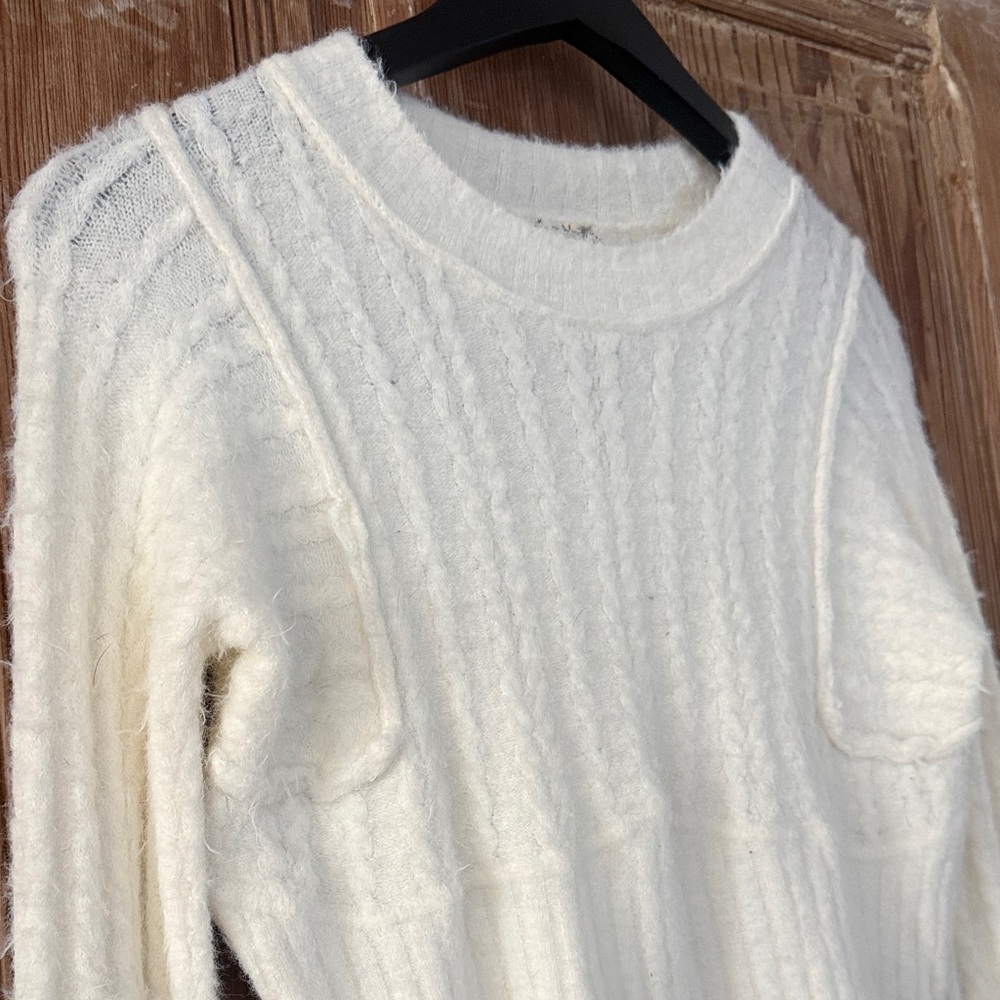 Free People Ivory Ribbed Sweater - Picture 2 of 9